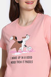 Zivame Farm Lore Knit Cotton Pyjama Set - Soft Pink — thumbnail 5